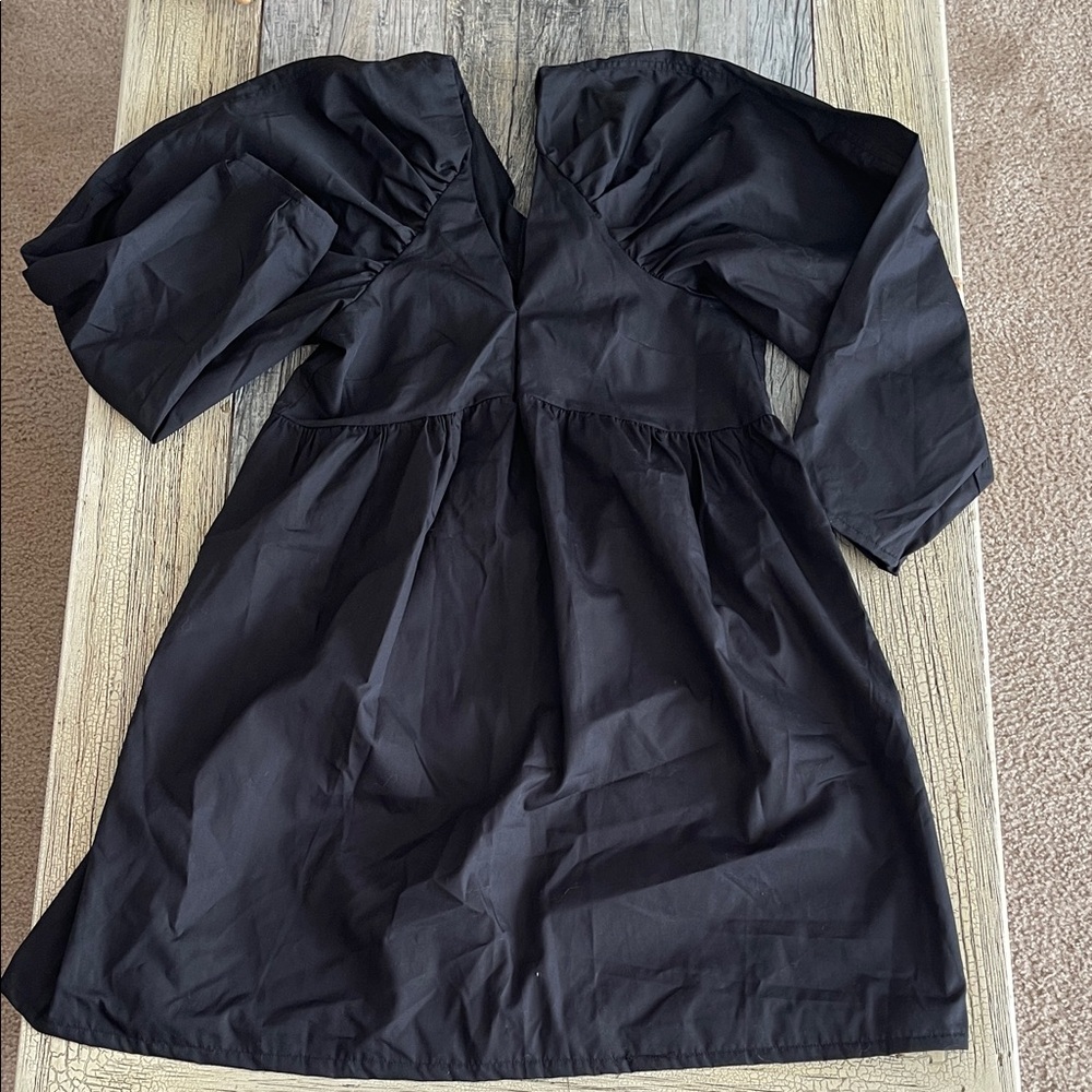 ASOS Black Mini Dress with Puff Sleeves. Fit more like an extra small.
